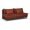 Banquette convertible 3 places MASSA - Tissu rouge - L 195 x P 86 x H 82 cm