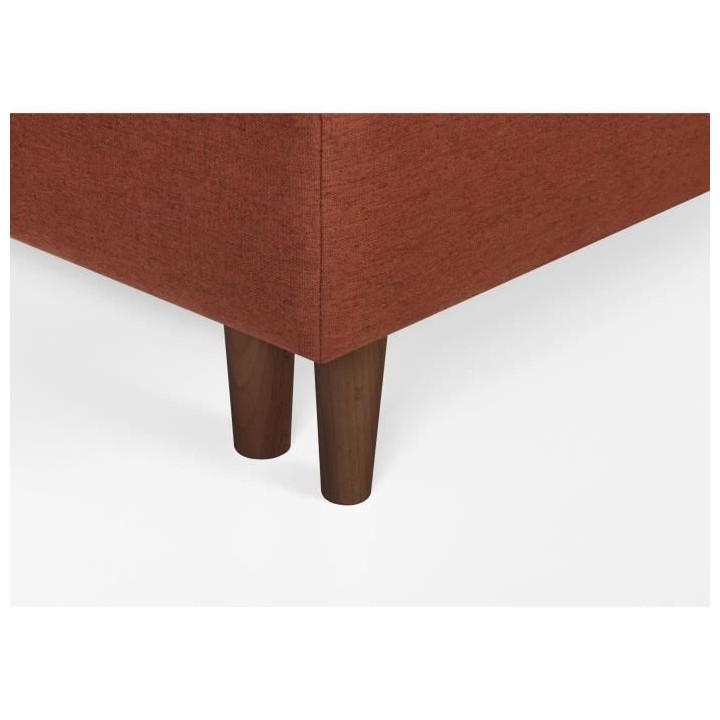 Banquette convertible 3 places MASSA - Tissu rouge - L 195 x P 86 x H