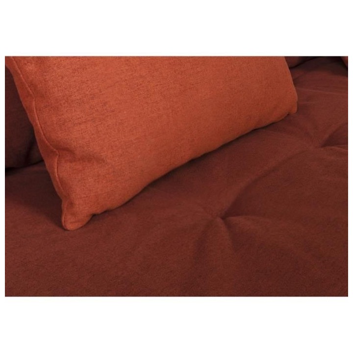 Banquette convertible 3 places MASSA - Tissu rouge - L 195 x P 86 x H