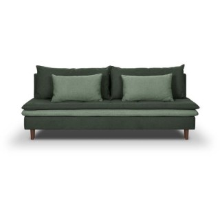 Banquette convertible 3 places MASSA - Tissu vert kaki - L 195 x P 86