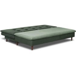 Banquette convertible 3 places MASSA - Tissu vert kaki - L 195 x P 86 x H 82 cm