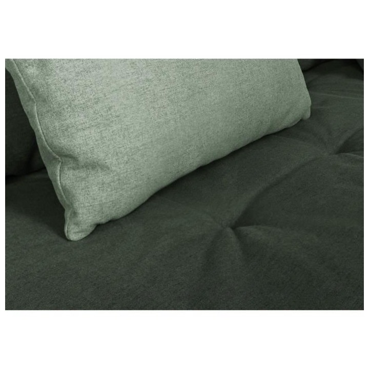 Banquette convertible 3 places MASSA - Tissu vert kaki - L 195 x P 86