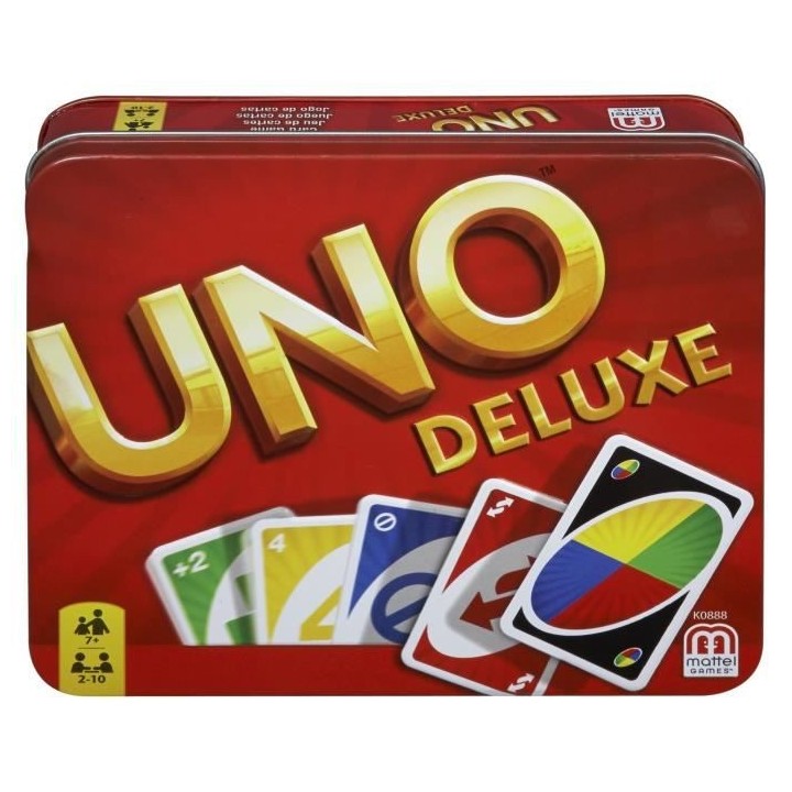 UNO DELUXE Jeu de cartes - 2 a 10 joueurs - 7 ans et +
