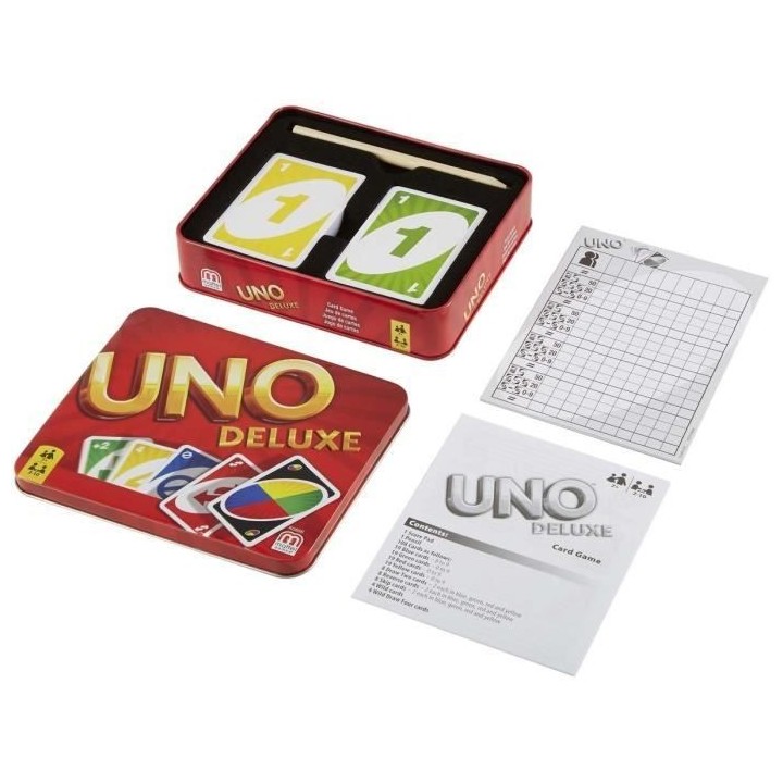 UNO DELUXE Jeu de cartes - 2 a 10 joueurs - 7 ans et +