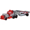 HOT WHEELS Camion Transporteur Track Stars 15 cm (modele aléatoire) Remorques Interchangeables pouvant contenir un véhicule 1: