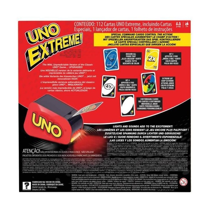Mattel Games - Uno Extreme - Jeu de Cartes Famille - Des 7 ans