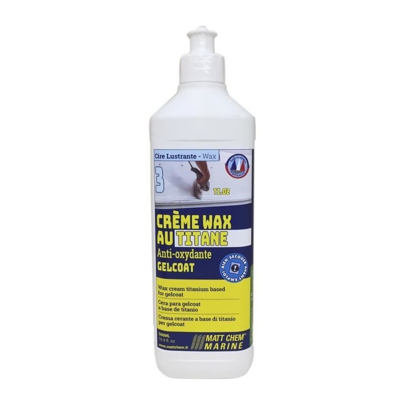 MATT CHEM Creme Wax au Titane Gelcoat et Peinture Ti.O2 500Ml