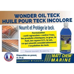 MATT CHEM Huile pour Teck Incolore Wonder Oil Teck 1L