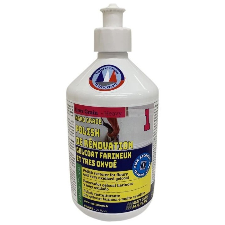 MATT CHEM Polish de Rénovation au Titane Gelcoat Farineux Hard Grade