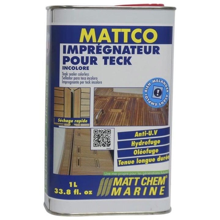 MATT CHEM MARINE Impregnateur pour Teck incolore Mattco Incolore - For