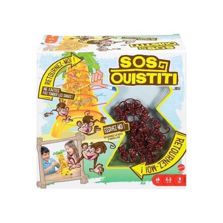 Mattel Games - SOS Ouistiti - Jeu de Société Familles - 5 ans et +
