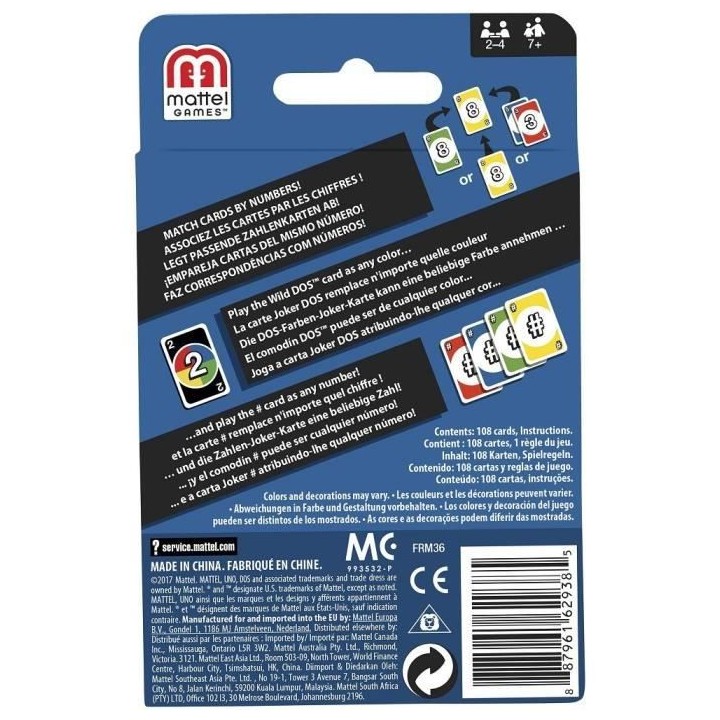 DOS Jeu de cartes - 2 a 4 joueurs - A partir de 7 ans - Inspiré du c