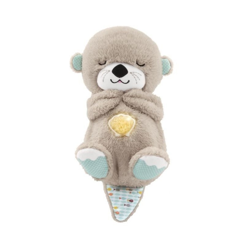 Fisher-Price - Ma Loutre Câlins Bonne Nuit - Jouet d'Eveil - Peluche Apaisante pour Bébé - Lumiere et Musique - Des la naissa