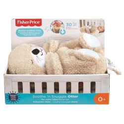 Fisher-Price - Ma Loutre Câlins Bonne Nuit - Jouet d'Eveil - Peluche Apaisante pour Bébé - Lumiere et Musique - Des la naissa