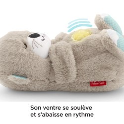 Fisher-Price - Ma Loutre Câlins Bonne Nuit - Jouet d'Eveil - Peluche Apaisante pour Bébé - Lumiere et Musique - Des la naissa