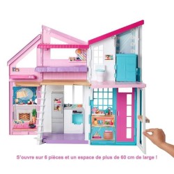 BARBIE La Maison a Malibu repliable 2 étages avec accessoires