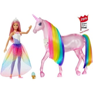 Barbie - Dreamtopia Barbie et sa Licorne Lumieres Magiques - 32 cm - P