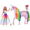 Barbie - Dreamtopia Barbie et sa Licorne Lumieres Magiques - 32 cm - Poupée Mannequin - Des 3 ans