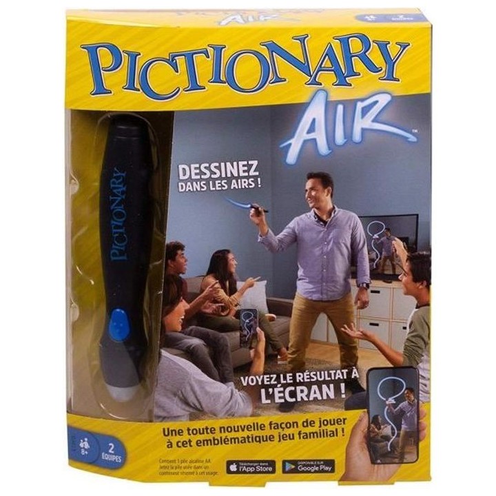 Mattel Games - Pictionary Air - Jeu de société et de dessin - 2 équ