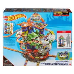 HOT WHEELS City Super Dino Robot Garage 90 cm de haut 100 places de parking - 2 véhicules inclus