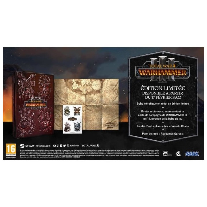 Total War : Warhammer 3 metal case limited edition Jeu PC