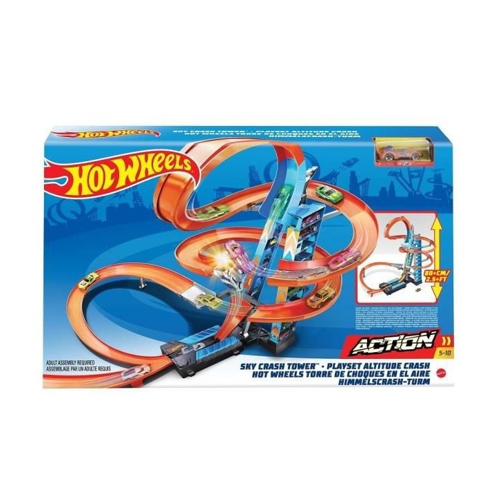 HOT WHEELS Action Altitude Crash 80 cm de haut - 1 véhicule inclus