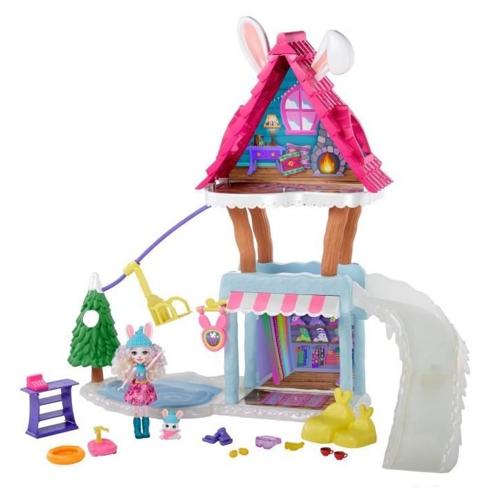 ENCHANTIMALS Vallée Enneigée Coffret Chalet des Neiges de Bevy Lapin