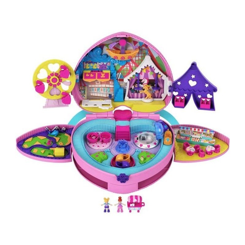 POLLY POCKET Pollyville Coffret Fete Foraine Transportable - 4 espaces de jeu et de nombreux accessoires