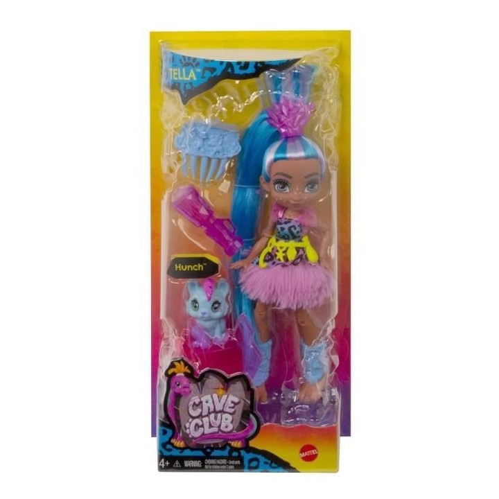 CAVE CLUB Poupée Tella 20 cm avec accessoires et son animal de compag