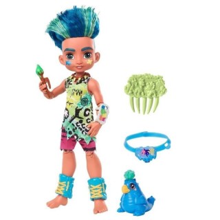 CAVE CLUB Poupée Slate 20 cm avec accessoires et son animal de compag