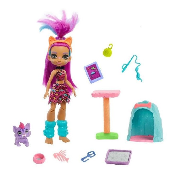 CAVE CLUB Coffret Histoire des Cavernes Poupée Roaralai 20 cm avec so