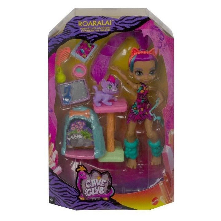 CAVE CLUB Coffret Histoire des Cavernes Poupée Roaralai 20 cm avec so