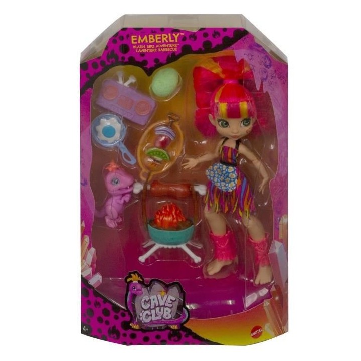 CAVE CLUB Coffret Histoire des Cavernes Poupée Emberly 20 cm et son d