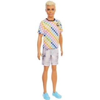 Barbie - Poupée Ken Fashionista t-shirt a carreaux style surfeur et s