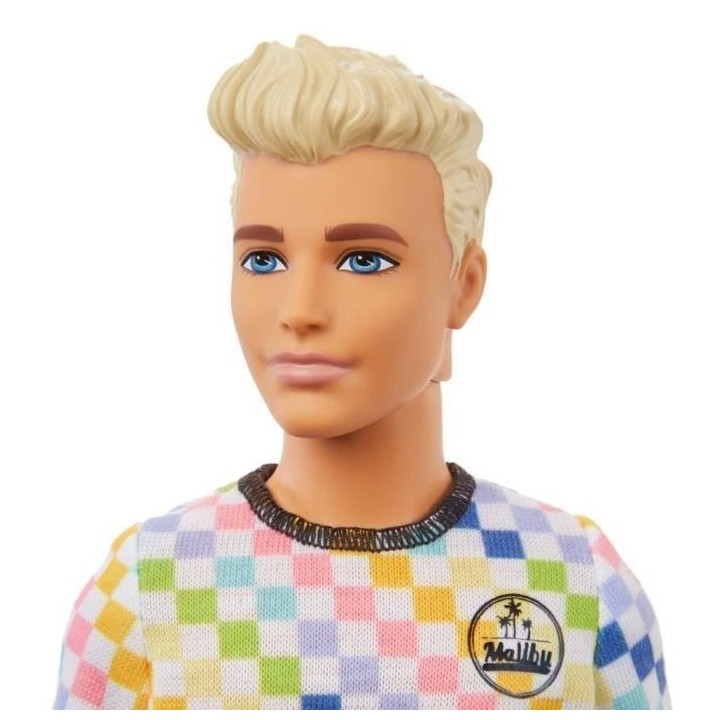 Barbie - Poupée Ken Fashionista t-shirt a carreaux style surfeur et s