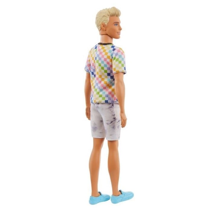 Barbie - Poupée Ken Fashionista t-shirt a carreaux style surfeur et s