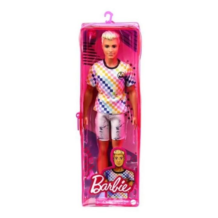 Barbie - Poupée Ken Fashionista t-shirt a carreaux style surfeur et s
