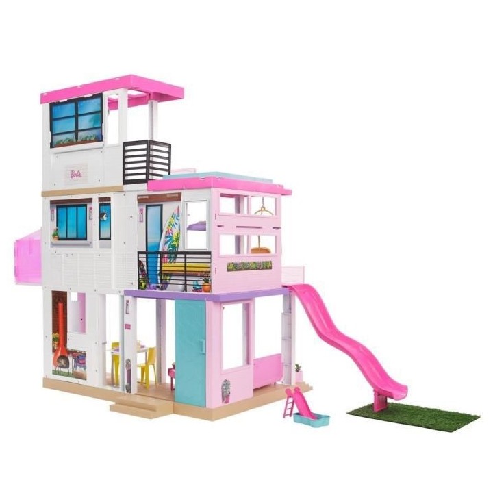 Barbie - Coffret maison de reve Barbie, 3 niveaux, lumieres et sons et