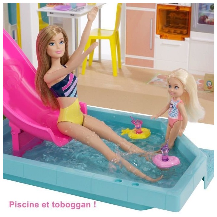 Barbie - Coffret maison de reve Barbie, 3 niveaux, lumieres et sons et