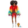 Barbie - Barbie Extra Manteau Multicolore Brune Coupe Afro - Poupée - 3 ans et +