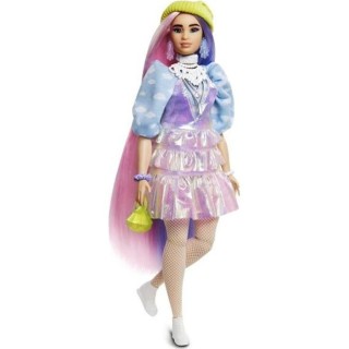 Barbie - Barbie Extra Bonnet Vert Cheveux Longs Mauve et Rose - Poupé