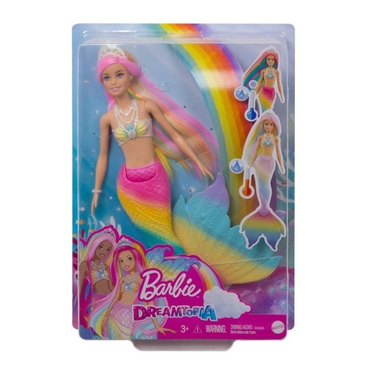 Barbie - Sirene Magique Arc-en-Ciel - Poupée - Des 3 ans
