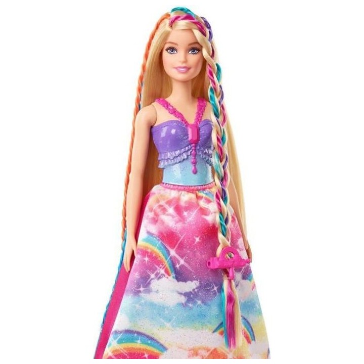 Barbie - Poupée Barbie Princesse Tresses Magiques, avec extensions ca