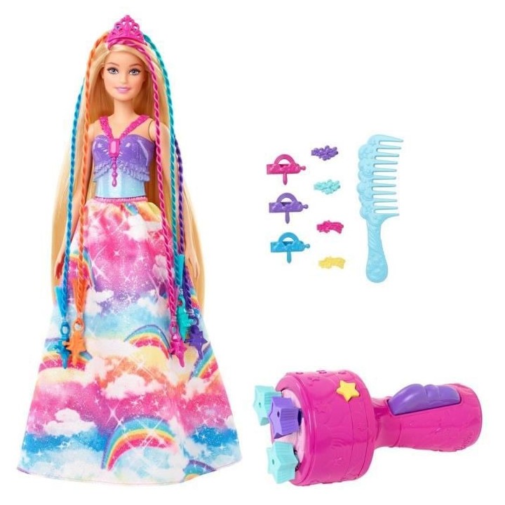 Barbie - Poupée Barbie Princesse Tresses Magiques, avec extensions ca