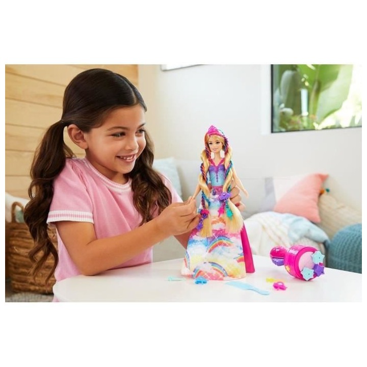 Barbie - Poupée Barbie Princesse Tresses Magiques, avec extensions ca