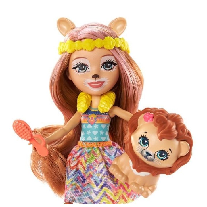 ENCHANTIMALS Coffret Salon de Coiffure de Lacey Lion