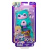 Polly Pocket - Coffret transformable Chat, avec mini-poupée, figurine de chat et surprises - Mini-Poupée - Des 4 ans