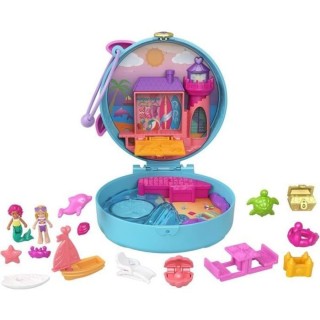 Polly Pocket - Coffret la plage du dauphin, avec Polly et sirene, 5 s