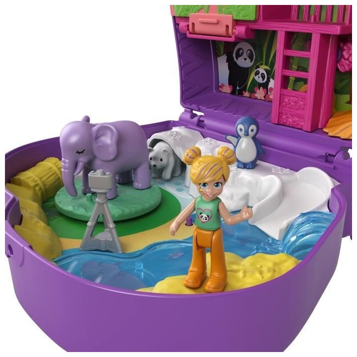 Polly Pocket - Coffret Zoo Eléphant, avec Mini-Poupées Polly et Bell