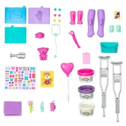 Barbie - Coffret Clinique de Barbie avec poupée Docteur brune et plus de 30 éléments et accessoires - Poupée Mannequin - De